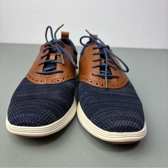 Cole Haan Grand O.S. Men\'s Casual Dress Sneaker Fabric 9.5M Navy Brown Lace Up main image 4
